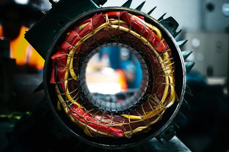 Rewound stator with new copper windings