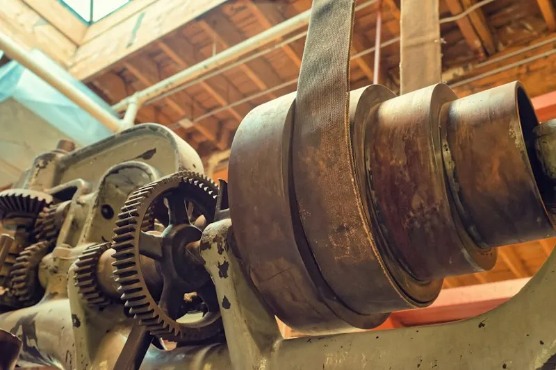 Close-up of industrial gears
